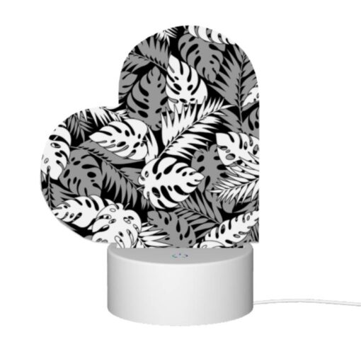 Love Acrylic Night Light, A Black And White Image Of A Leafy Plant With A Pattern Of Dots. -Acrylic Night Light Shop 7188cc4d80b1cb613239e8110f3aae15435043be