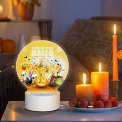Round Acrylic Night Light, A Poster Advertising A Halloween Party. -Acrylic Night Light Shop 71a04260ada2703b7fe7cd15f55fb1581058567a