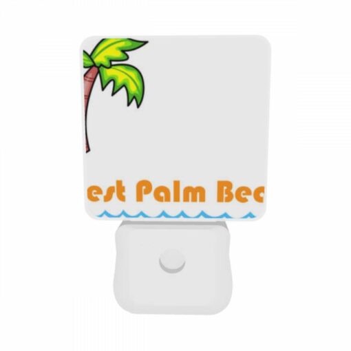 Night Light Set Of 2, A Cartoon Drawing Of A Palm Tree And The Words "West Palm Beach" On A White Background. -Acrylic Night Light Shop 71a22a61157398125076b734a0a877f21640dce0