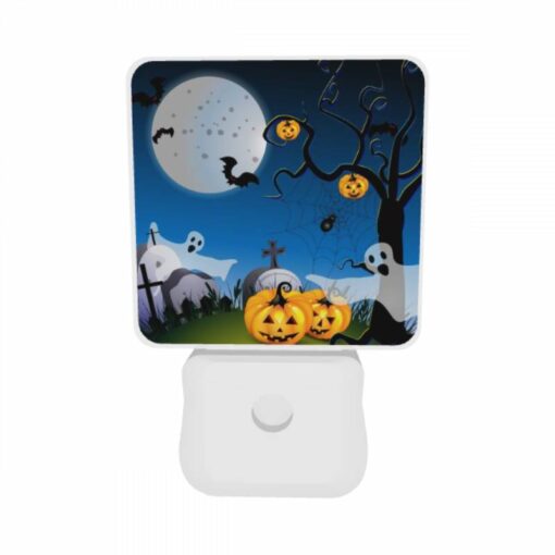 Night Light Set Of 2, A Tree With A Spider Web And Pumpkins Hanging From It. -Acrylic Night Light Shop 71ab1e8c0e19aa8a380cbdfe6b98326870bd5d0a