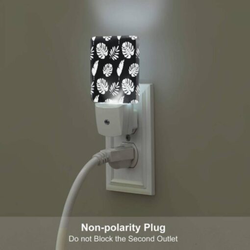 Night Light Set Of 2, A Pattern Of Leaves On A Black Background. -Acrylic Night Light Shop 71c56e816e25225f81f9b13218bc3376f3c2d2cd