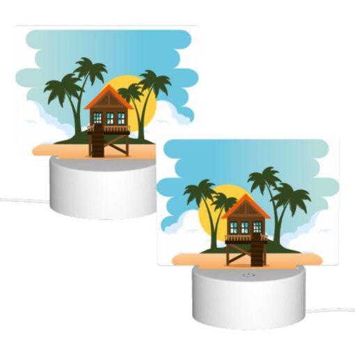 Rectangular Acrylic Night Light, A House On A Beach With A Sunset In The Background. -Acrylic Night Light Shop 71cf98f36ad045fb89ea3edbd5e5879555a5c5fa