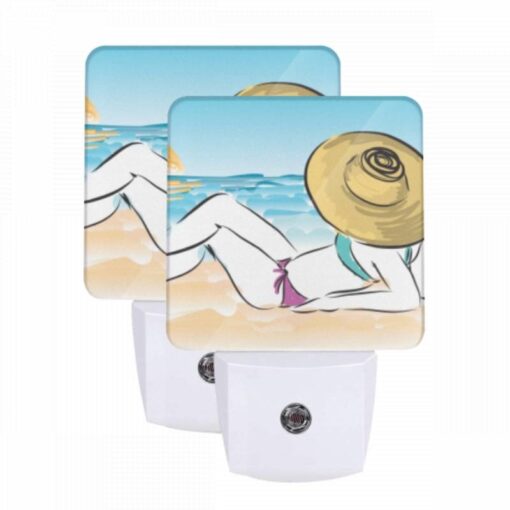 Night Light Set Of 2, A Woman Is Laying On The Beach -Acrylic Night Light Shop 71d20d27e2442869cd00d6642c32cd975b8f86cd