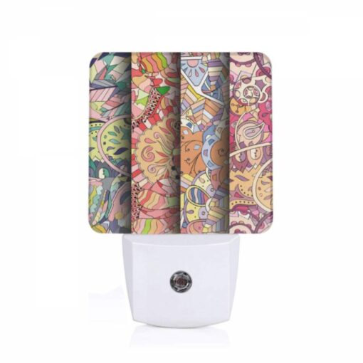 Night Light, Four Colorful And Intricate Designs Are Displayed Side By Side. -Acrylic Night Light Shop 71d71081fdb8c0156716e4da973b3b9292312045