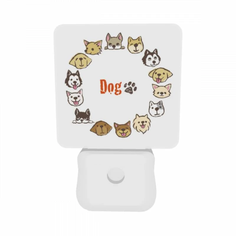 Night Light Set of 2, A circle of dogs with a paw print in the middle. Night Light Set Of 2, A Circle Of Dogs With A Paw Print In The Middle. -Acrylic Night Light Shop 71df84b5836b268e2133227e58a6632b283727a8