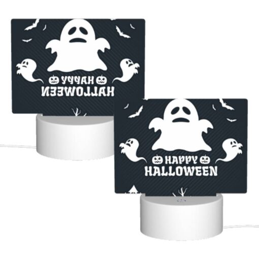 Rectangular Acrylic Night Light, A Ghost Is Shown With The Words "Happy Halloween" Written Below It. -Acrylic Night Light Shop 720e28b2aa91cb10efc62e5975dabd7b78498a0d