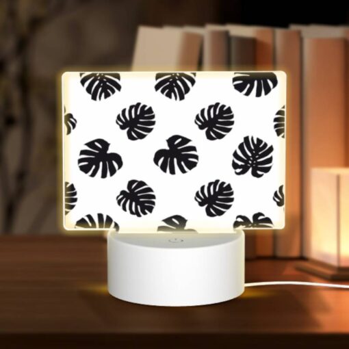 Rectangular Acrylic Night Light, A Pattern Of Black And White Flowers. -Acrylic Night Light Shop 722863d35a033dee435f6ffbc12dbd7e9ec12a9e