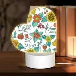 Love Acrylic Night Light, A Colorful Flower Pattern With Yellow
