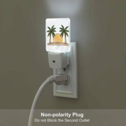 Night Light Set Of 2, A Drawing Of A Sun With Two Palm Trees On Either Side. -Acrylic Night Light Shop 7281a41dfe1c67326d1d406dfd40c0f8bffa27c4