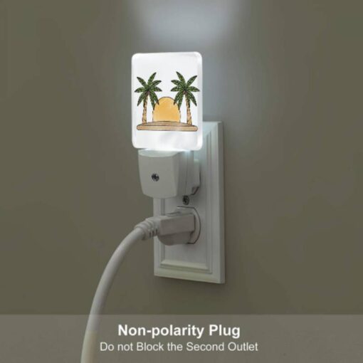 Night Light Set Of 2, A Drawing Of A Sun With Two Palm Trees On Either Side. -Acrylic Night Light Shop 7281a41dfe1c67326d1d406dfd40c0f8bffa27c4