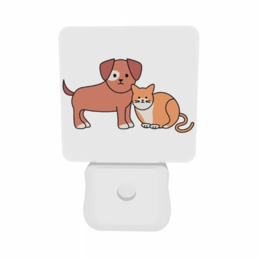 Night Light Set Of 2, A Dog And A Cat Are Sitting Next To Each Other. -Acrylic Night Light Shop 72954665848f4912d85711fb0bf485049ef892e7