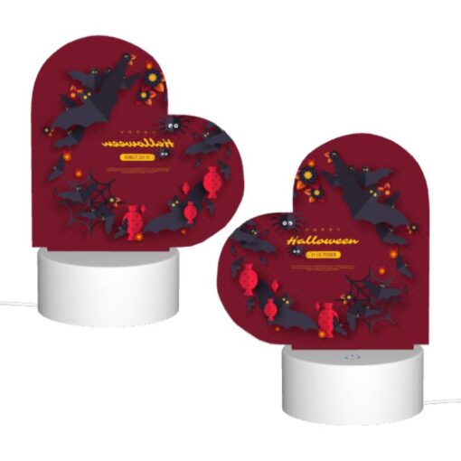 Love Acrylic Night Light, A Colorful Poster With Bats And Pumpkins On It. -Acrylic Night Light Shop 7296b681e4f4d7835dee527e9aaf33d8bbed9c69