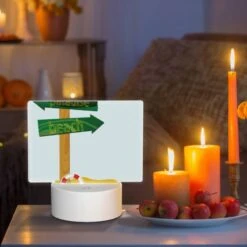 Rectangular Acrylic Night Light, A Sign Pointing To Paradise Beach. -Acrylic Night Light Shop 72ad533a150b79d490752c7fc34d36eb652db82e