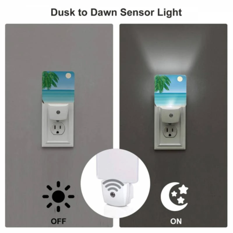 Night Light, A palm tree is on a beach with a blue sky and a moon in the background. Night Light, A Palm Tree Is On A Beach With A Blue Sky And A Moon In The Background. -Acrylic Night Light Shop 72e3149988a9f7477b5435c436317836d8372fec