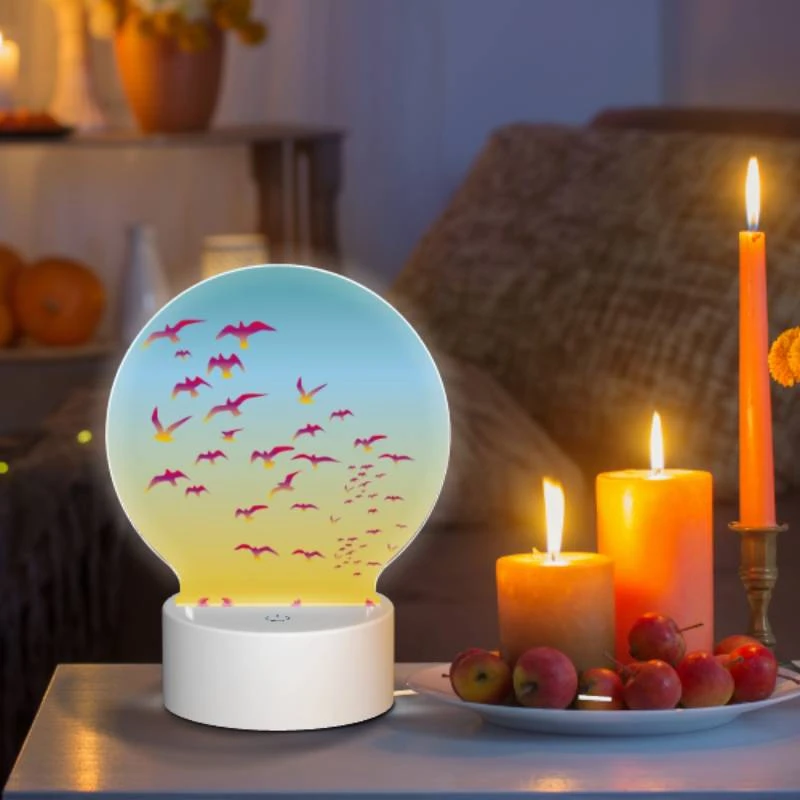 Round Acrylic Night Light, A flock of colorful birds flying in the sky. Round Acrylic Night Light, A Flock Of Colorful Birds Flying In The Sky. -Acrylic Night Light Shop 72f837181d72d0d57de5fdf107b1ef870d09f7d7