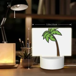 Rectangular Acrylic Night Light, A Green And Brown Palm Tree Is Shown In A Cartoon Style. -Acrylic Night Light Shop 733194ddc5ff1ea799ac510708b92e4d01dd6519