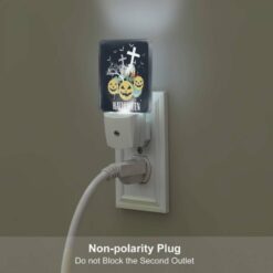 Night Light Set Of 2, A Black And White Image Of Halloween Decorations. -Acrylic Night Light Shop 7334383fdf6c987eecb15a92fe74c8de577a1b00