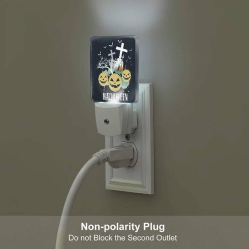 Night Light Set Of 2, A Black And White Image Of Halloween Decorations. -Acrylic Night Light Shop 7334383fdf6c987eecb15a92fe74c8de577a1b00
