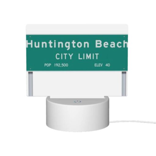 Rectangular Acrylic Night Light, A Green Sign That Says Huntington Beach City Limit. -Acrylic Night Light Shop 73a67eca35a27a28eda9287adb50f04465b20b7d