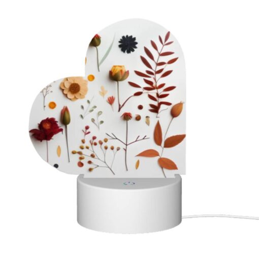 Love Acrylic Night Light, A Collection Of Flowers And Leaves On A White Background. -Acrylic Night Light Shop 74542c5c9013e4459726bff941e802fc9b183997
