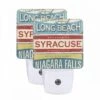 Night Light Set Of 2, A Sign That Says "Welcome To Syracuse