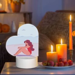 Love Acrylic Night Light, A Woman In A Red Bathing Suit Is Sitting On The Beach. -Acrylic Night Light Shop 75ac86771811290afeb9073fa62b5b414f83aa7a