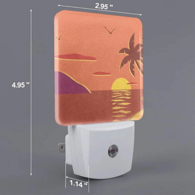 Night Light Set of 2, A sunset with a palm tree and birds in the sky. Night Light Set Of 2, A Sunset With A Palm Tree And Birds In The Sky. -Acrylic Night Light Shop 75d851f98e41fe1a5efb4a7346b34a5d6a7262bd