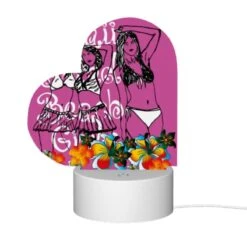 Love Acrylic Night Light, Three Women In Bikinis Are Standing On A Pink Background. -Acrylic Night Light Shop 7620362910984c3d397dc5ad4b6fd122e3d309cd