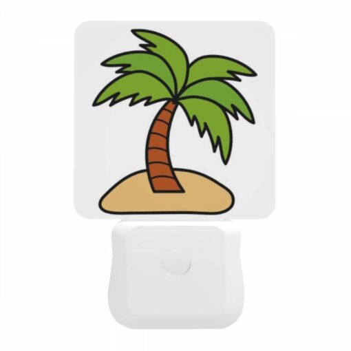 Night Light, A Cartoon Drawing Of A Palm Tree On A Sandy Beach. -Acrylic Night Light Shop 7648217a36e518b32b6fd2491a0edac1a6bb84eb
