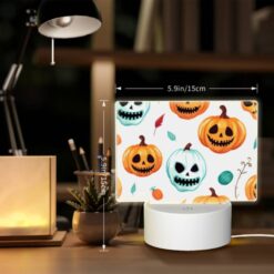 Rectangular Acrylic Night Light, A Pattern Of Pumpkins With Smiling Faces And Leaves. -Acrylic Night Light Shop 76e5b75d8b3d88d4d5cc6e48b2facc4c4e6d5aa1