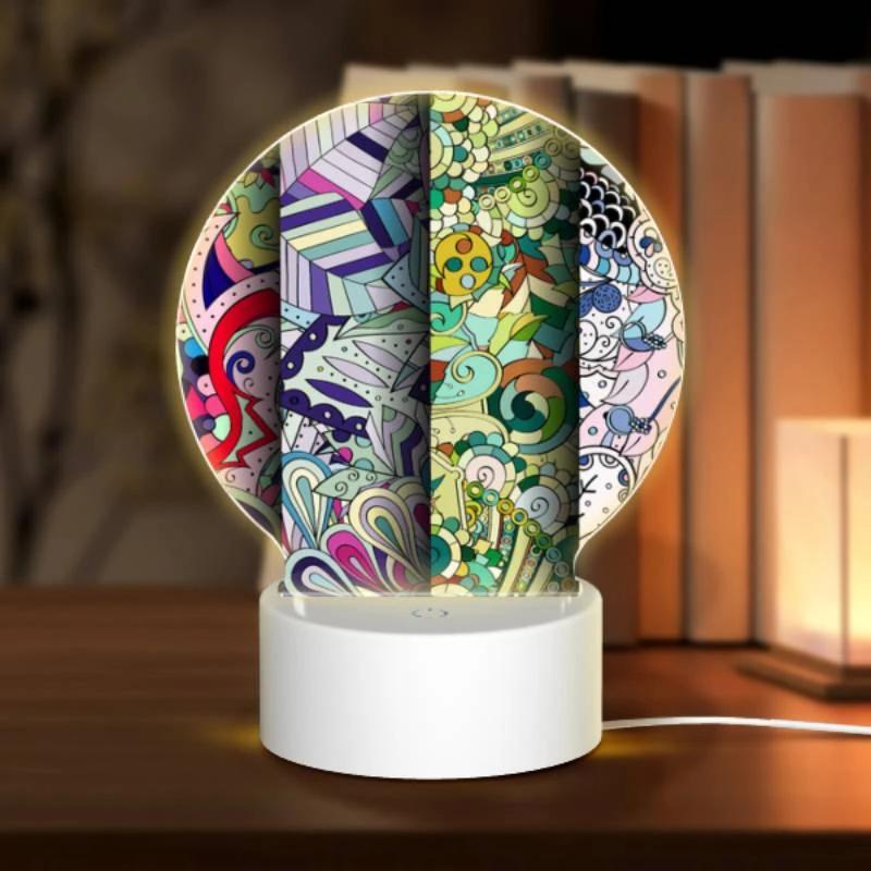 Round Acrylic Night Light, Four colorful designs are displayed in a row. Round Acrylic Night Light, Four Colorful Designs Are Displayed In A Row. -Acrylic Night Light Shop 7771fd1eb432a1230f1bf72b3beebf89b080ab1e