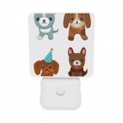 Night Light Set Of 2, Four Different Colored Dogs Wearing Party Hats. -Acrylic Night Light Shop 7841bc7064661c35ef6c5a2c8fcb9f6698703812