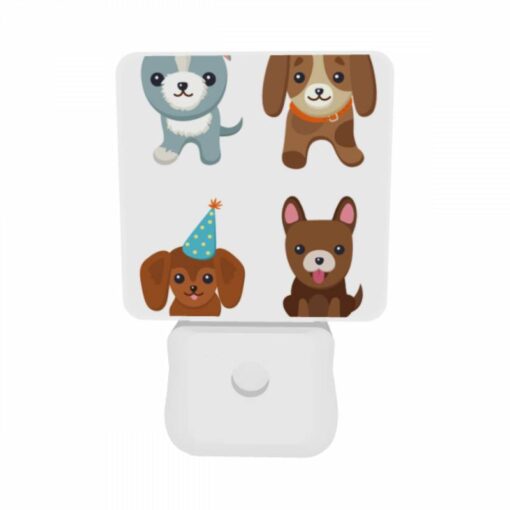 Night Light Set Of 2, Four Different Colored Dogs Wearing Party Hats. -Acrylic Night Light Shop 7841bc7064661c35ef6c5a2c8fcb9f6698703812