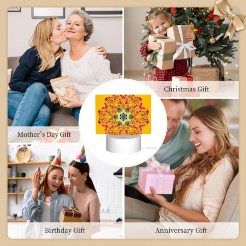 Rectangular Acrylic Night Light, A colorful flower design with a blue center. Rectangular Acrylic Night Light, A Colorful Flower Design With A Blue Center. -Acrylic Night Light Shop 78485d693115b48b4c7f84172e5be4b68db1a454