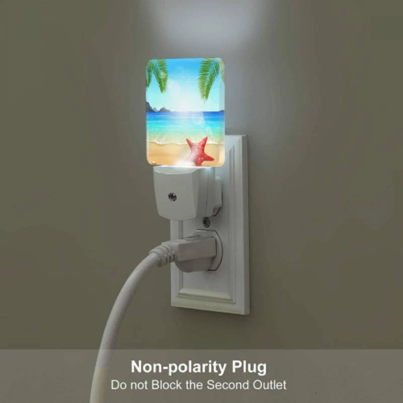 Night Light Set of 2, A red starfish is sitting on the beach in front of the ocean. Night Light Set Of 2, A Red Starfish Is Sitting On The Beach In Front Of The Ocean. -Acrylic Night Light Shop 78930769c4e1fd43b23496b7a150c8949af56ff7