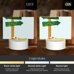 Rectangular Acrylic Night Light, A Sign Pointing To Paradise Beach. -Acrylic Night Light Shop 78adcd144d96b30d6f4e3af9db405afa5ad4c00d