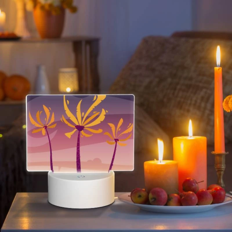 Rectangular Acrylic Night Light, Three palm trees with yellow flowers in the sky. Rectangular Acrylic Night Light, Three Palm Trees With Yellow Flowers In The Sky. -Acrylic Night Light Shop 78ae9bead3317cdbf0cbfa15232ffa75121d1c40