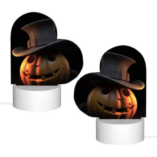 Love Acrylic Night Light, A Carved Pumpkin With A Top Hat On It. -Acrylic Night Light Shop 79a9c83baa6fa5560237cf1d0ebcc37def4fd136