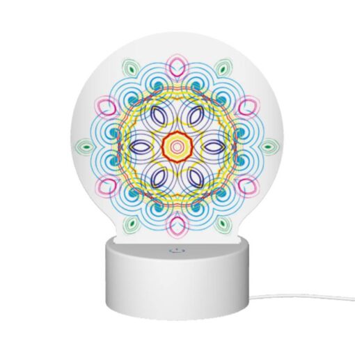 Round Acrylic Night Light, A Colorful Circle With A Yellow Center. -Acrylic Night Light Shop 79abda221e1fef9ab729ed7a4be2e8d0098e7b53