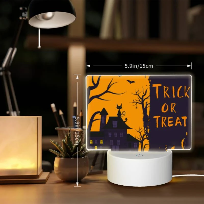 Rectangular Acrylic Night Light, A Halloween themed poster with a house and a tree. Rectangular Acrylic Night Light, A Halloween Themed Poster With A House And A Tree. -Acrylic Night Light Shop 79c0a924971209a0339af5b61106f63807c75db5