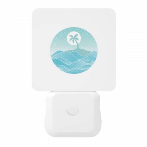 Night Light, A Blue And White Ocean With A Palm Tree In The Middle. -Acrylic Night Light Shop 79df9489d4089d1b4e812c1a5349ffdb8a6d739d