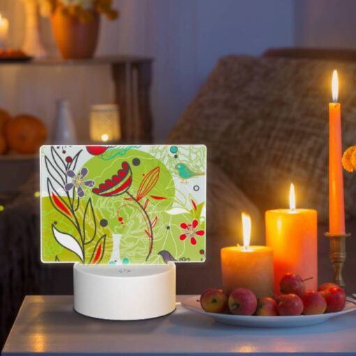 Rectangular Acrylic Night Light, A Colorful Painting Of Flowers And Birds. -Acrylic Night Light Shop 7a52483c27b5c7a187b00ae0417a01b739efe8bf