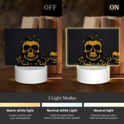 Rectangular Acrylic Night Light, A Skull With A Pumpkin On Its Head. -Acrylic Night Light Shop 7a52e7945e8d465eac98adb1bcaf6a31679cea7f