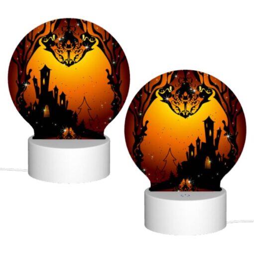 Round Acrylic Night Light, A Castle With A Moon In The Background. -Acrylic Night Light Shop 7a6be98a03afe1c673a96304df627b7e9a7d139a