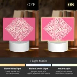 Rectangular Acrylic Night Light, A Pink Square With White Flowers On It. 2 Rectangular Acrylic Night Light, A Pink Square With White Flowers On It. -Acrylic Night Light Shop 7afee82a3199324a424bbd41e77dd464179e1a89
