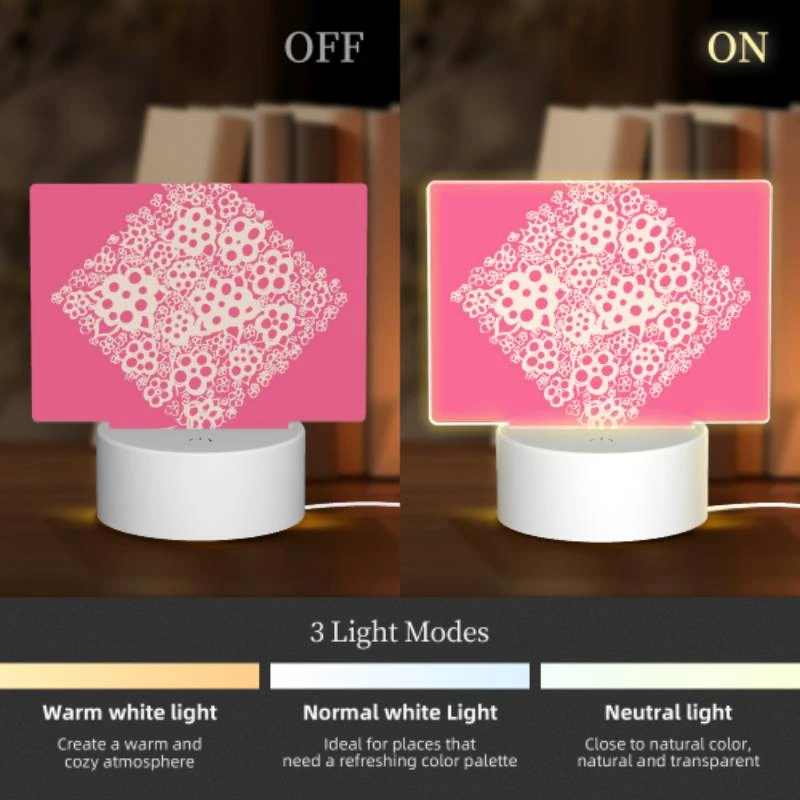 Rectangular Acrylic Night Light, A pink square with white flowers on it. Rectangular Acrylic Night Light, A Pink Square With White Flowers On It. -Acrylic Night Light Shop 7afee82a3199324a424bbd41e77dd464179e1a89