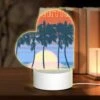 Love Acrylic Night Light, A Colorful Poster Of A Sunset With Palm Trees.