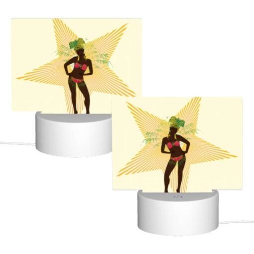 Rectangular Acrylic Night Light, A Woman In A Bikini Is Standing In Front Of A Star. -Acrylic Night Light Shop 7b703824ef91f890d1f5edbc71f5213b54eb6995