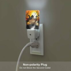 Night Light Set Of 2, A Halloween Poster With A Witch's Hat And A House In The Background. -Acrylic Night Light Shop 7b7b04a36c34a2e7837c60a350f6d62069a4ffd5