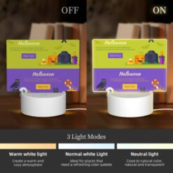 Rectangular Acrylic Night Light, A Halloween Poster With A Cat And A Broom. -Acrylic Night Light Shop 7bd6ef569b1a62df33d6b6d6c0ff8e5ac8ea0d10